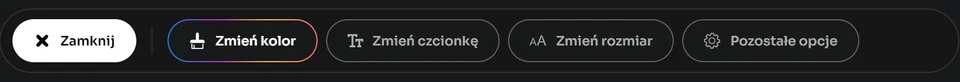 Dostępne podstawowe konfiguracje tekstu w konfiguratorze Tipply