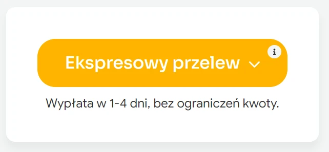 Przycisk z panelu: Ekspresowy przelew w Tipply