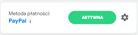 Wygląd informacji o pomyślnie połączonych konta Tipply z PayPal