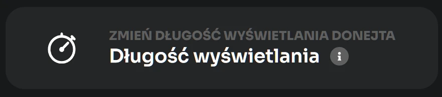 Ustawienie Długość wyświetlania w sekcji zmień długość wyświetlania donejta