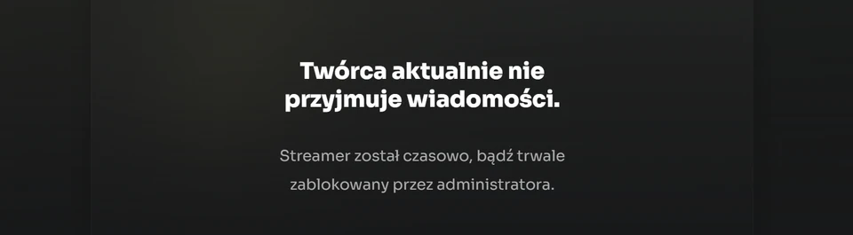 Komunikat widoczny na stronie wpłat, w momencie blokady konta